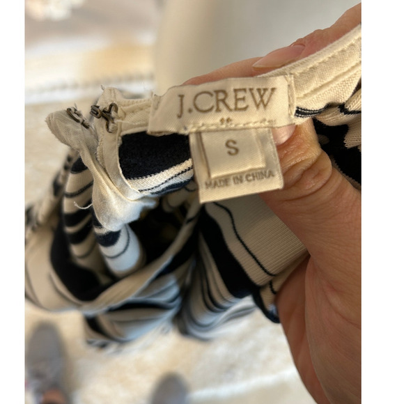 J Crew Women's Size S Cream & Black Button Back Fit & Flare Striped Dress #0301 - Picture 8 of 12